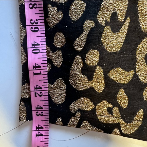 Miss Ord Gold Metallic Black Leopard/Cheetah Print ElasticCuffs Midi Dress NWT S - Picture 12 of 14